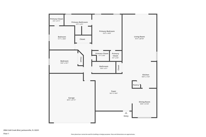 1,855/Mo, 2904 Cold Creek Blvd Jacksonville, FL 32221 Floor Plan View
