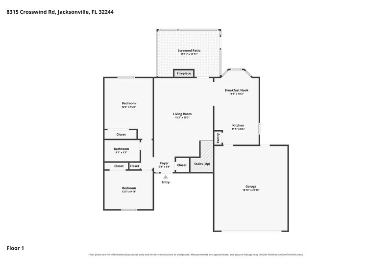 1,970/Mo, 8315 Crosswind Rd Jacksonville, FL 32244 Floor Plan View