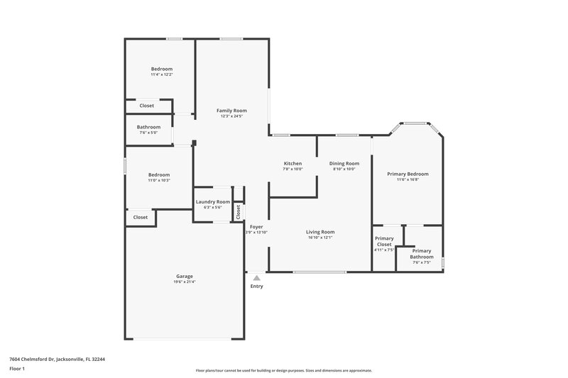 1,855/Mo, 7604 Chelmsford Dr Jacksonville, FL 32244 Floor Plan View