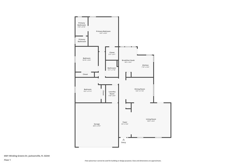 2,570/Mo, 6501 Winding Greens Dr Jacksonville, FL 32244 Floor Plan View