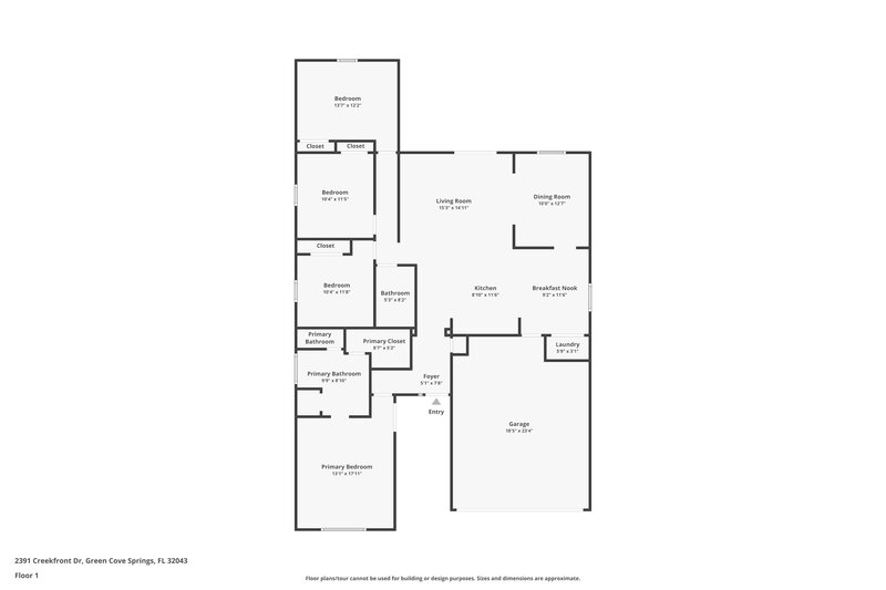 1,770/Mo, 2391 Creekfront Dr Green Cove Springs, FL 32043 Floor Plan View