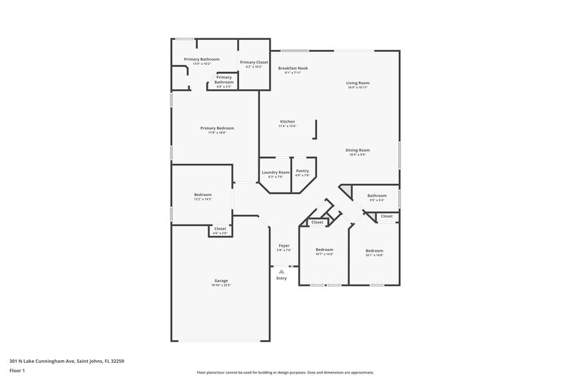 2,120/Mo, 301 N Lake Cunningham Ave Saint Johns, FL 32259 Floor Plan View