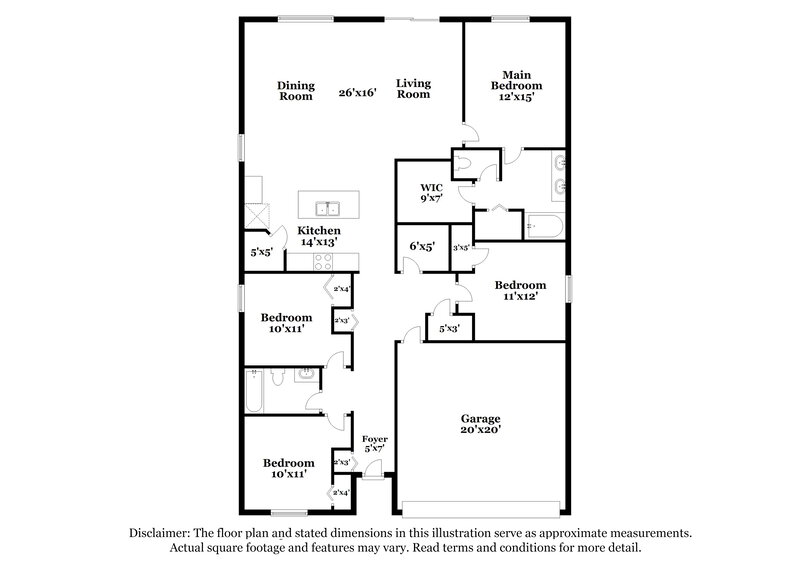 1,915/Mo, 3251 Canyon Falls Dr Green Cove Springs, FL 32043 Floor Plan View