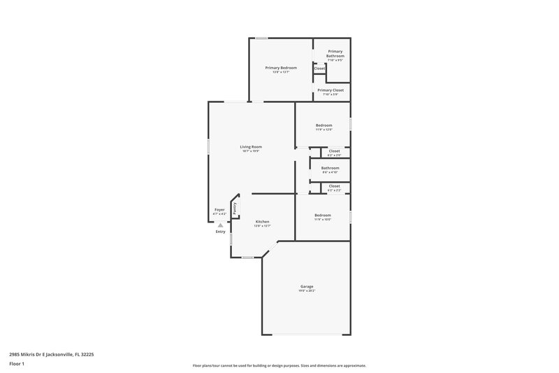 1,980/Mo, 2985 Mikris Dr E Jacksonville, FL 32225 Floor Plan View