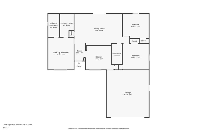 1,785/Mo, 2441 Zagato Ct Middleburg, FL 32068 Floor Plan View