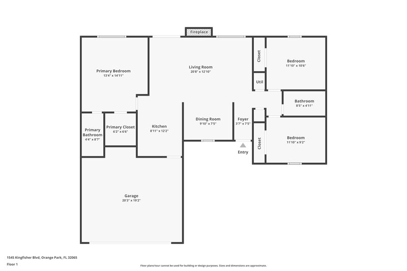 1,530/Mo, 1545 Kingfisher Blvd Orange Park, FL 32065 Floor Plan View