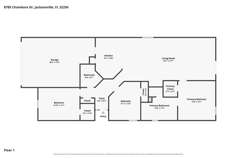 2,090/Mo, 8785 Chambore Dr Jacksonville, FL 32256 Floor Plan View