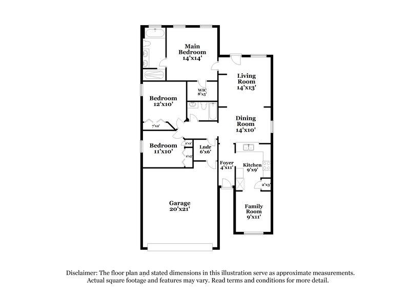 1,745/Mo, 10447 Centerwood Ct Jacksonville, FL 32218 Floor Plan View