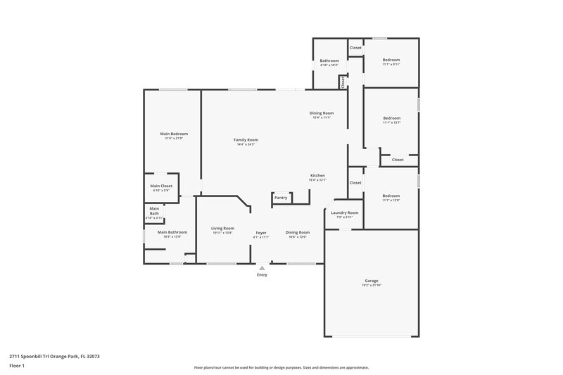 2,070/Mo, 2711 Spoonbill Trl Orange Park, FL 32073 Floor Plan View