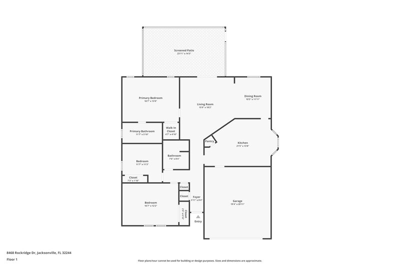 1,700/Mo, 8468 Rockridge Dr Jacksonville, FL 32244 Floor Plan View