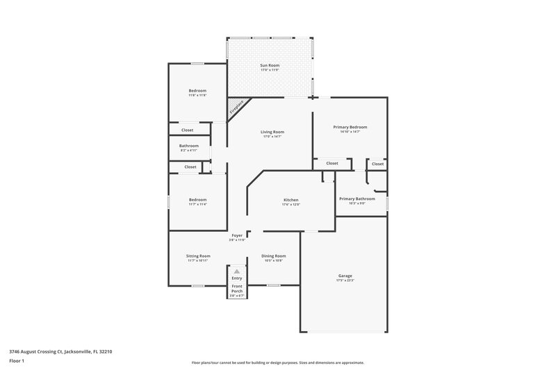 1,900/Mo, 3746 August Crossing Ct Jacksonville, FL 32210 Floor Plan View