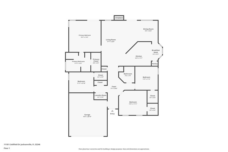 2,170/Mo, 11181 Coldfield Dr Jacksonville, FL 32246 Floor Plan View