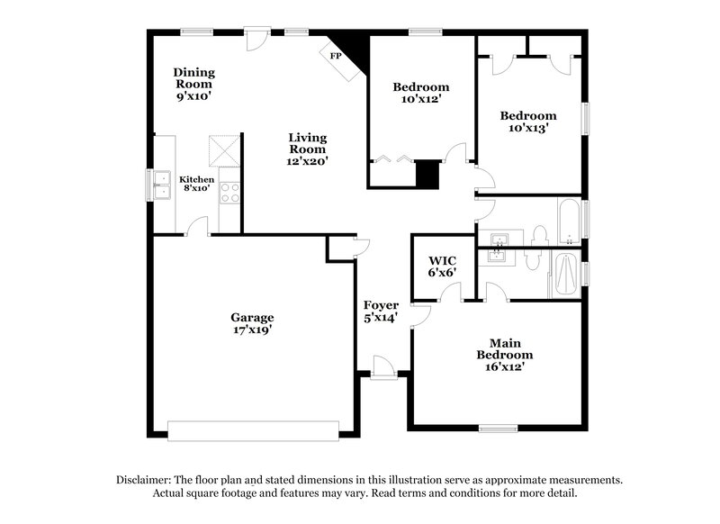 1,670/Mo, 7954 Lavender Ln Jacksonville, FL 32244 Floorplan View