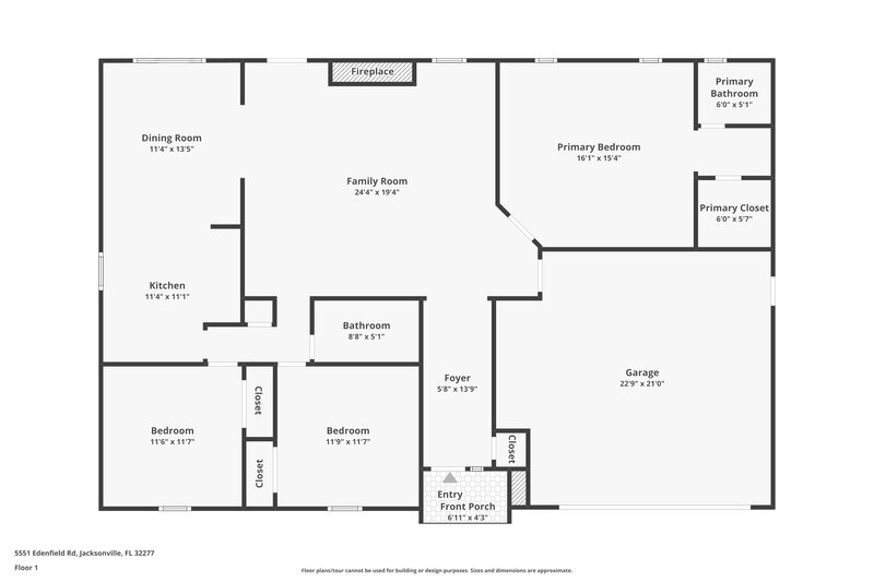 1,740/Mo, 5551 Edenfield Rd Jacksonville, FL 32277 Floor Plan View