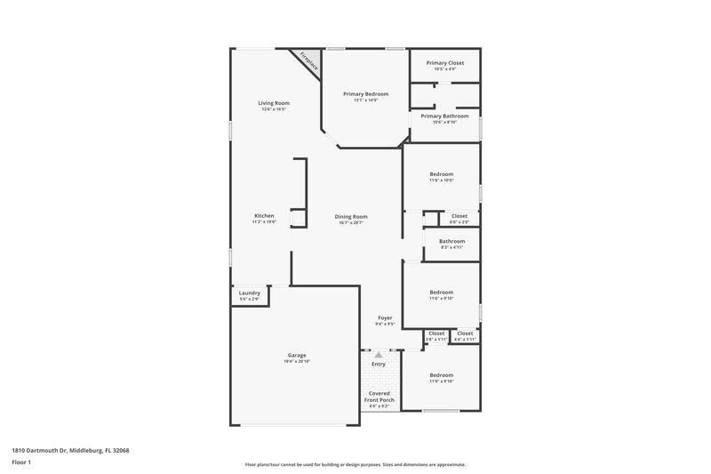 2,005/Mo, 1810 Dartmouth Dr Middleburg, FL 32068 Floor Plan View