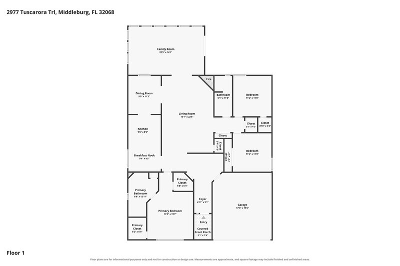 2,035/Mo, 2977 Tuscarora Trl Middleburg, FL 32068 Floor Plan View