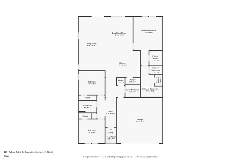 2,550/Mo, 2231 Pebble Point Dr Green Cove Springs, FL 32043 Floor Plan View