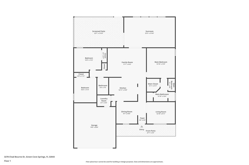 1,710/Mo, 3278 Chad Bourne Dr Green Cove Springs, FL 32043 Floor Plan View