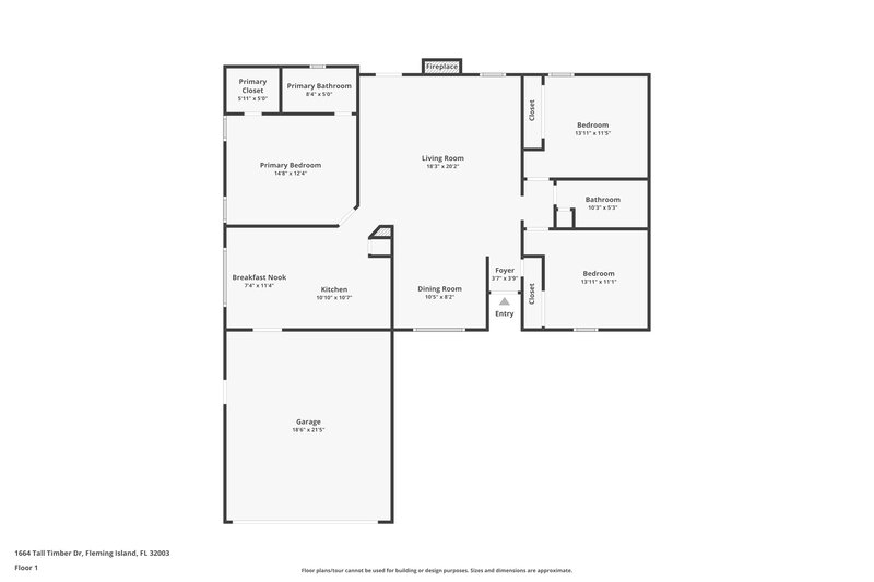 1,705/Mo, 1664 Tall Timber Dr Fleming Island, FL 32003 Floor Plan View