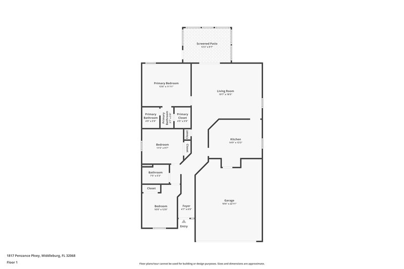 1,740/Mo, 1817 Penzance Pkwy Middleburg, FL 32068 Floor Plan View