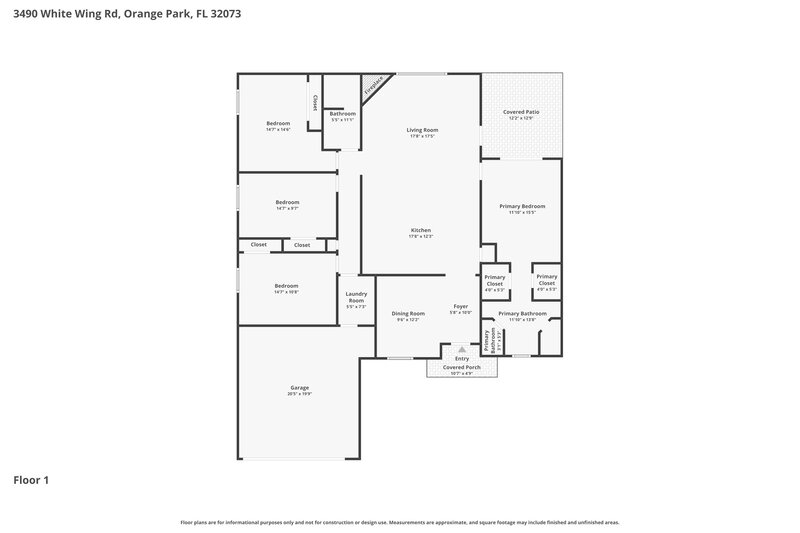 2,185/Mo, 3490 White Wing Rd Orange Park, FL 32073 Floor Plan View