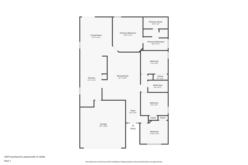 2,405/Mo, 12071 Sunchase Dr Jacksonville, FL 32246 Floor Plan View