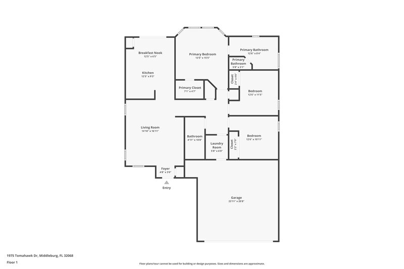 1,695/Mo, 1975 Tomahawk Dr Middleburg, FL 32068 Floor Plan View
