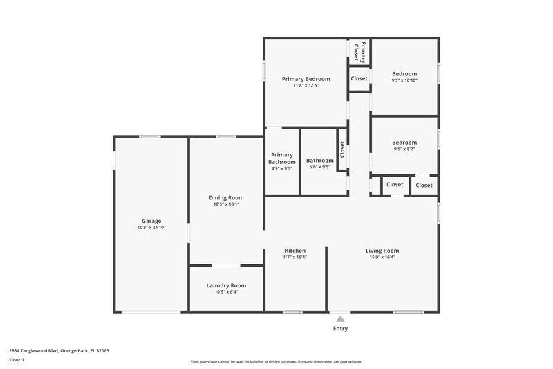 1,695/Mo, 2834 Tanglewood Blvd Orange Park, FL 32065 Floor Plan View
