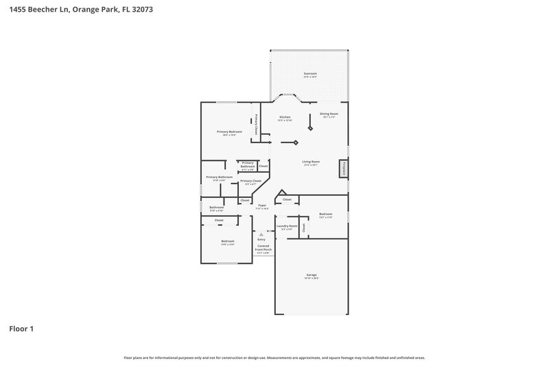 2,150/Mo, 1455 Beecher Ln Orange Park, FL 32073 Floor Plan View