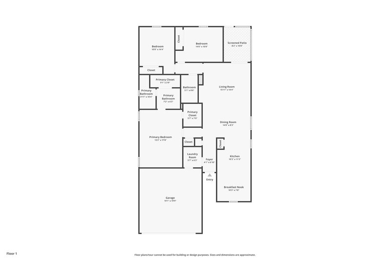 1,885/Mo, 4343 Hanging Moss Dr Orange Park, FL 32073 Floorplan View