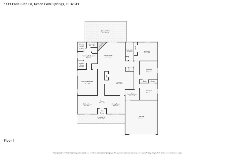 2,100/Mo, 1111 Calla Glen Ln Green Cove Springs, FL 32043 Floor Plan View