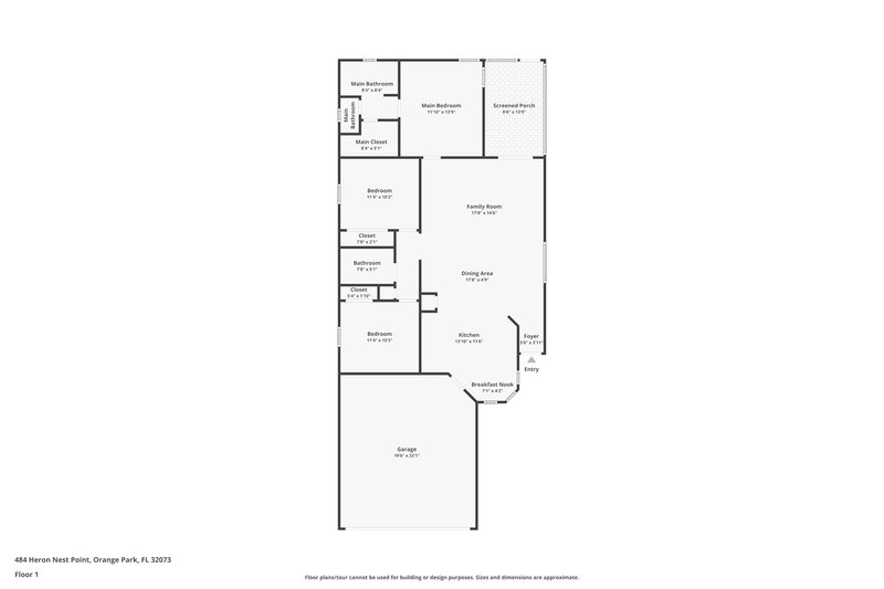 1,695/Mo, 484 Heron Nest Point Orange Park, FL 32073 Floor Plan View