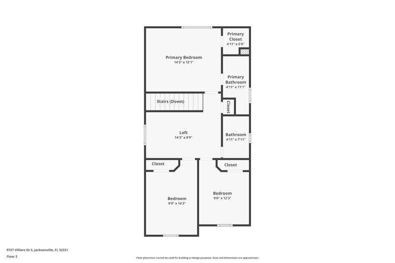 1,650/Mo, 9727 Villiers Dr S Jacksonville, FL 32221 Floor Plan View 2