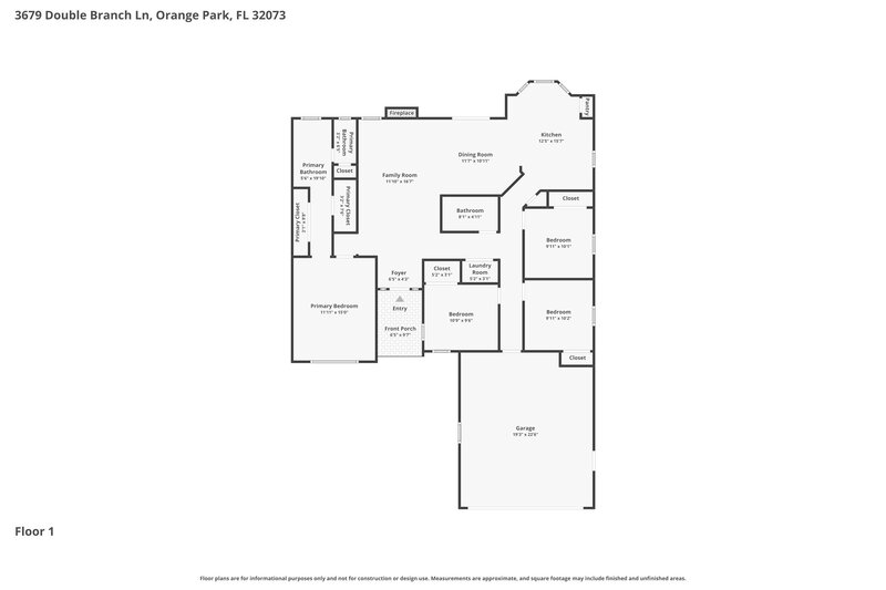 2,030/Mo, 3679 Double Branch Ln Orange Park, FL 32073 Floor Plan View