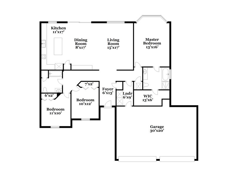 2,140/Mo, 7352 Hawks Point Ct Jacksonville, FL 32222 Floor Plan View