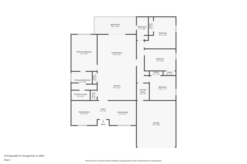 1,900/Mo, 2714 Spoonbill Trl Orange Park, FL 32073 Floorplan View