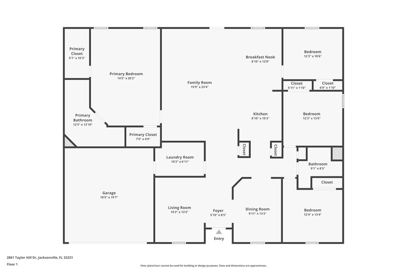 2,285/Mo, 2861 Taylor Hill Dr Jacksonville, FL 32221 Floor Plan View