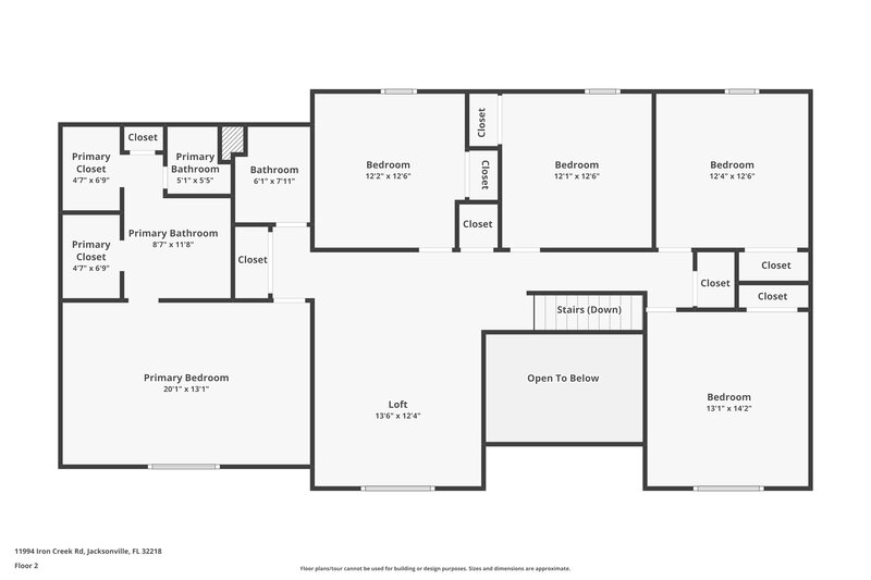 2,590/Mo, 11994 Iron Creek Rd Jacksonville, FL 32218 Floor Plan View 2