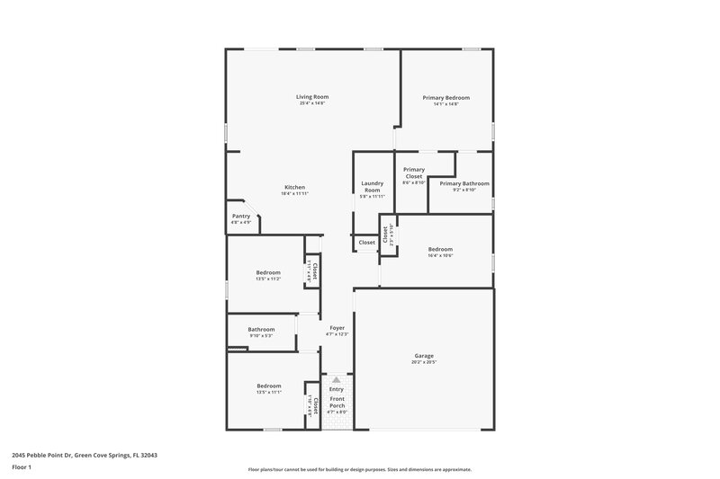 1,705/Mo, 2045 Pebble Point Dr Green Cove Springs, FL 32043 Floor Plan View