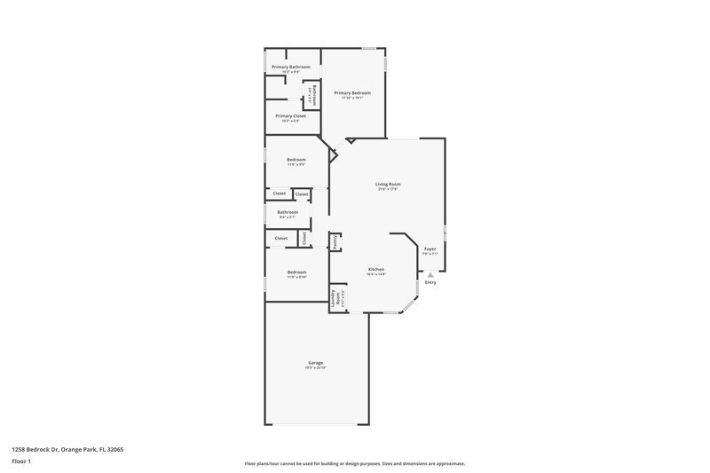 1,845/Mo, 1258 Bedrock Dr Orange Park, FL 32065 Floor Plan View
