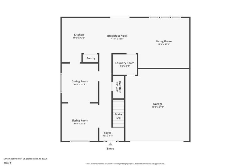 2,060/Mo, 2965 Captiva Bluff Ct Jacksonville, FL 32226 Floor Plan View
