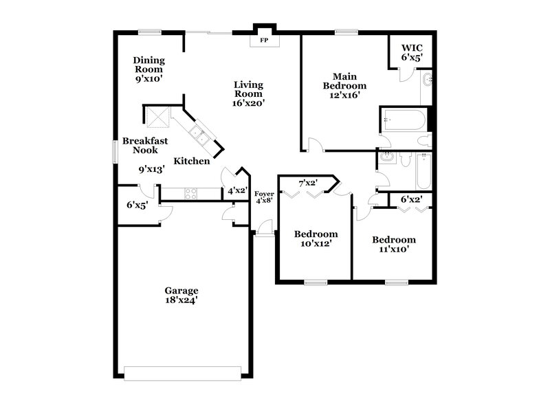1,605/Mo, 3039 Waters View Cir Orange Park, FL 32073 Floor Plan View