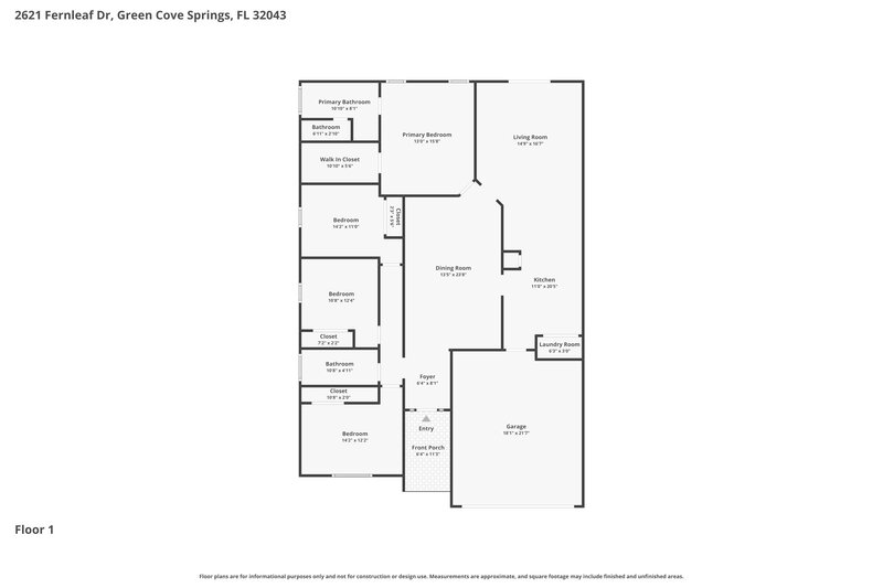 0/Mo, 2621 Fernleaf Dr Green Cove Springs, FL 32043 Floor Plan View