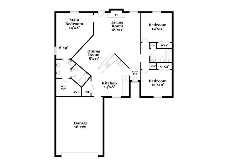 2,020/Mo, 10843 Rutherford Ct Jacksonville, FL 32257 Floor Plan View