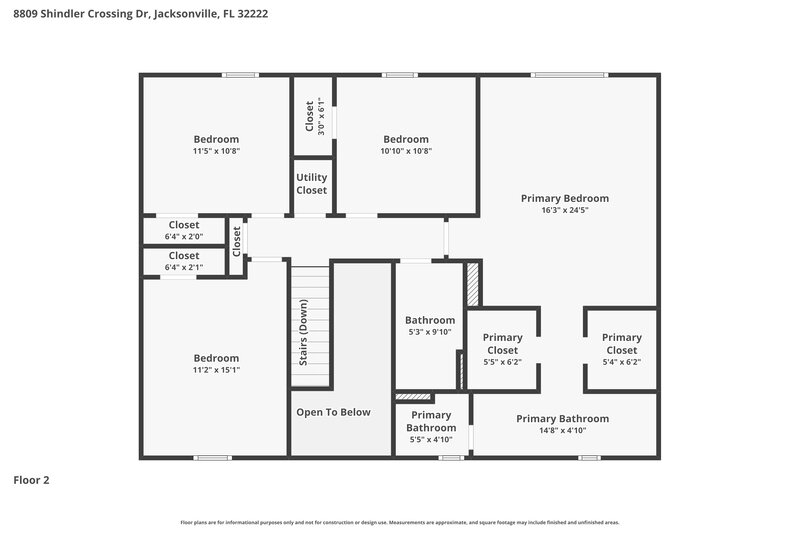 2,280/Mo, 8809 Shindler Crossing Dr Jacksonville, FL 32222 Floor Plan View 2