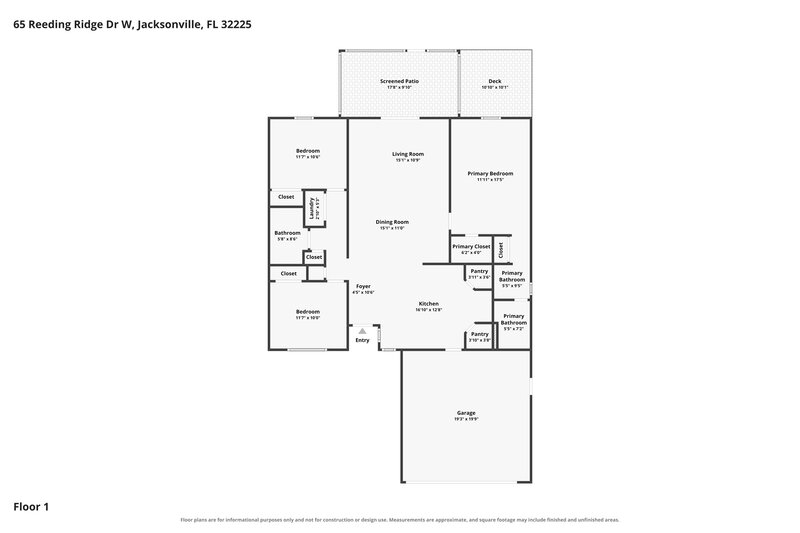2,310/Mo, 65 Reeding Ridge Dr W Jacksonville, FL 32225 Floor Plan View