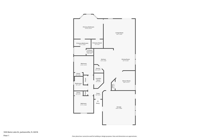 2,150/Mo, 1033 Bains Lake Dr Jacksonville, FL 32218 Floor Plan View