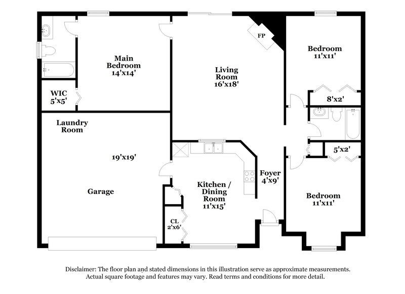1,805/Mo, 8256 Teaticket Dr Jacksonville, FL 32244 Floor Plan View