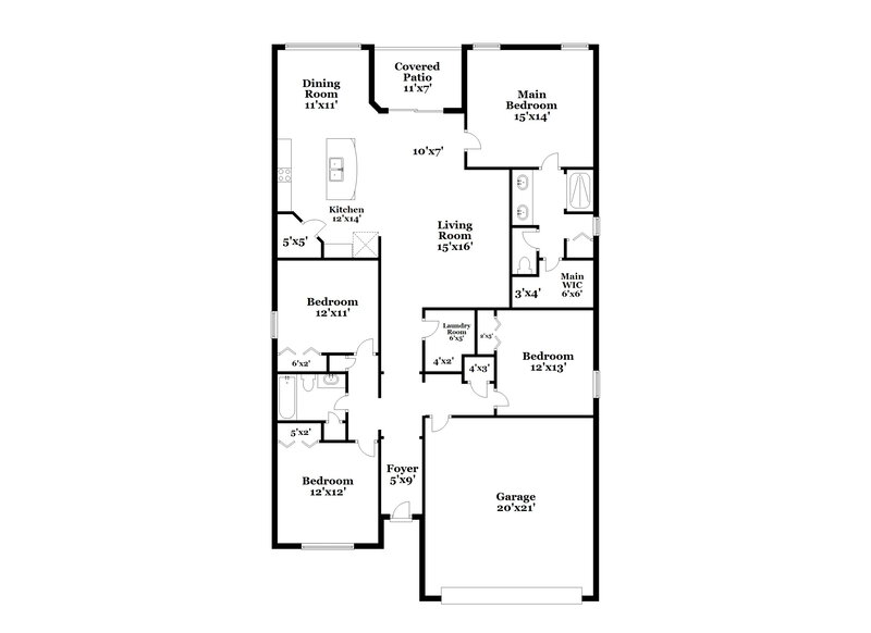 1,800/Mo, 4141 Fishing Creek Ln Middleburg, FL 32068 Floor Plan View