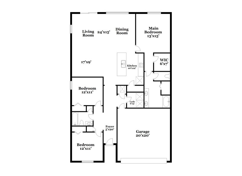 1,960/Mo, 1916 Applegate Ln Middleburg, FL 32068 Floor Plan View